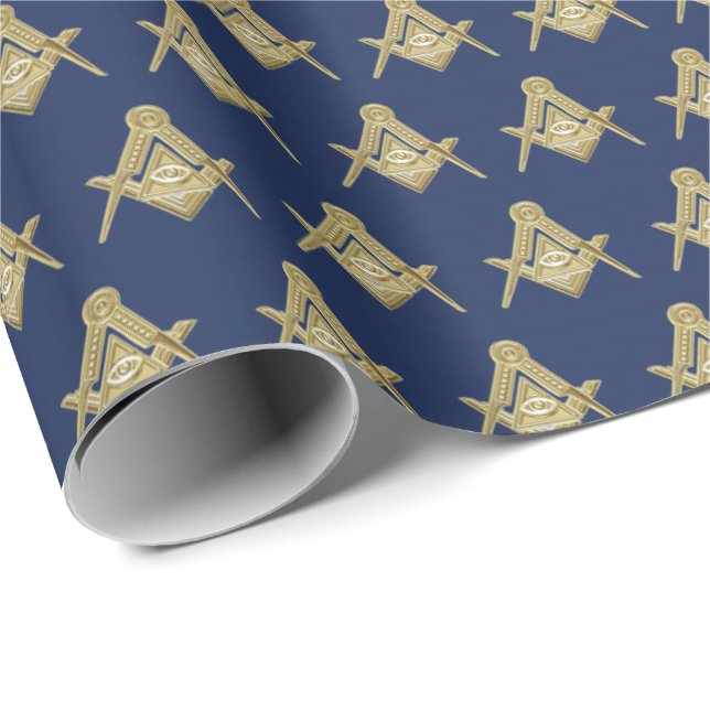 Freemason Masonic Square and Compass Freemasonry Wrapping Paper (Roll Corner)