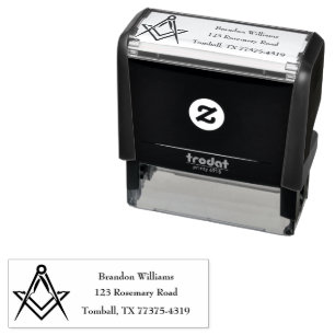 Freemason Masonic Square and Compass Self-inking Stamp