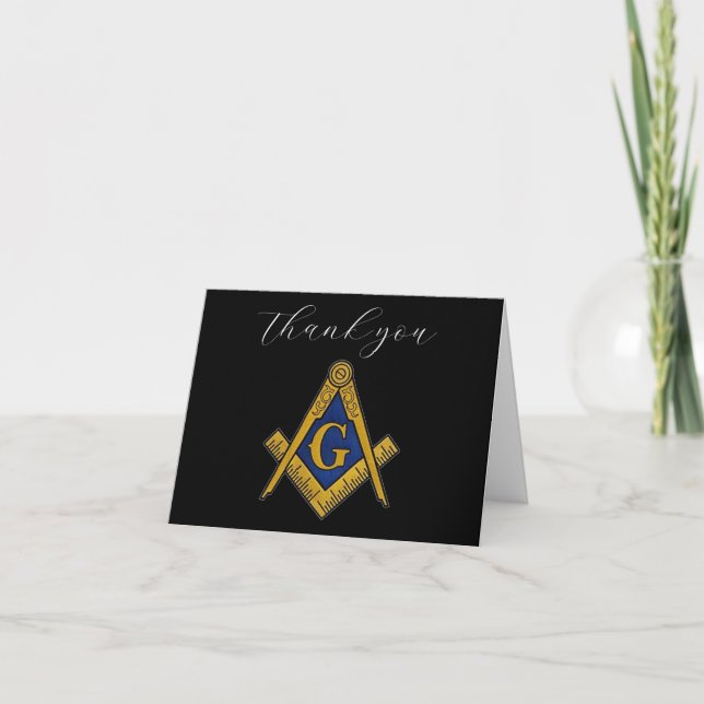 Freemason Masonic Square and Compass Thank you  (Front)