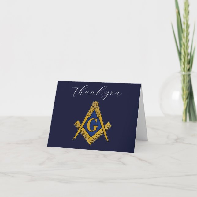 Freemason Masonic Square and Compass Thank you  (Front)