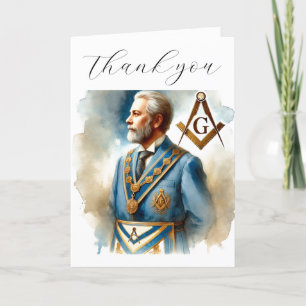 Freemason Masonic Square and Compass Thank you Card