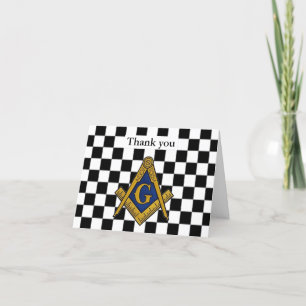Freemason Masonic Square and Compass Thank you  Card
