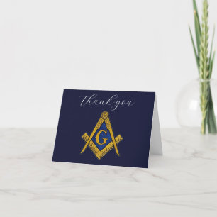 Freemason Masonic Square and Compass Thank you  Card