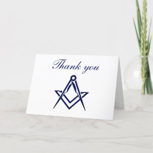 Freemason Masonic Square and Compass Thank you  Card