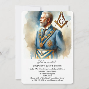 Freemason Masonry Square and Compass Masonic  Invitation