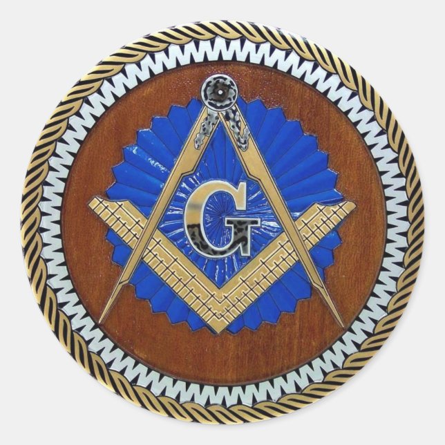 freemason NWO conspiracy square & compass Classic Round Sticker (Front)