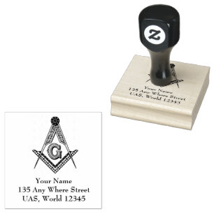 Freemason Personalized  Rubber Stamp