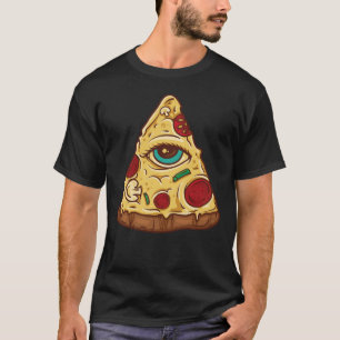 Freemason Pizza Great Eye illustration mysterious  T-Shirt