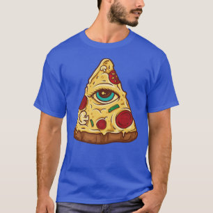Freemason Pizza Great Eye illustration mysterious T-Shirt