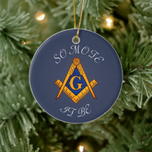 Freemason Square and Compass Charity Masonic  Ceramic Ornament