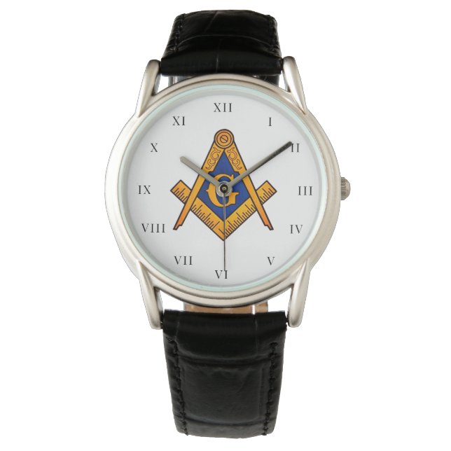 Freemason Square and Compass Charity Masonic Gold Watch (Front)