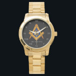 Freemason Square and Compass Charity Masonic Gold Watch<br><div class="desc">So mote it be,  Freemason,  square and compass,  charity,  Masonic symbol watch. Personalize it with your own text.</div>