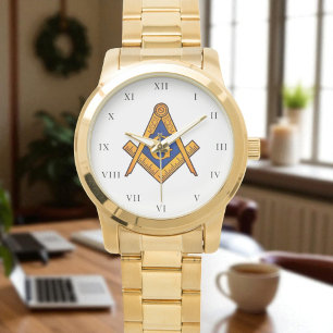 Freemason Square and Compass Charity Masonic Gold Watch