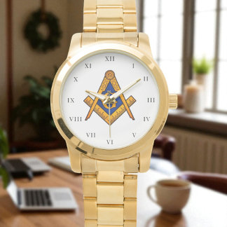 Freemason Square and Compass Charity Masonic Gold Watch
