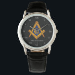 Freemason Square and Compass Charity Masonic Watch<br><div class="desc">So mote it be,  Freemason,  square and compass,  charity,  Masonic symbol watch. Personalize it with your own text.</div>