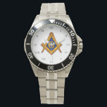 Freemason Square and Compass Charity Masonic Watch<br><div class="desc">Worshipful master,  Freemason,  square and compass,  charity,  Masonic symbol watch.</div>