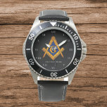 Freemason Square and Compass Charity Masonic Watch<br><div class="desc">So mote it be,  Freemason,  square and compass,  charity,  Masonic symbol watch. Personalize it with your own text.</div>