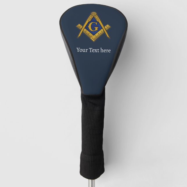 Freemason Square and Compass Masonic Gift Golfer Golf Head Cover (Front)