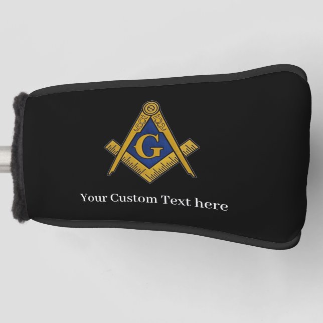 Freemason Square and Compass Masonic Gift Golfer Golf Head Cover (Front)