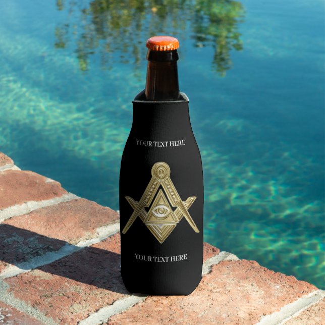 Freemason Square and Compass Masonic Masonry Bottle Cooler (In Situ Pool)