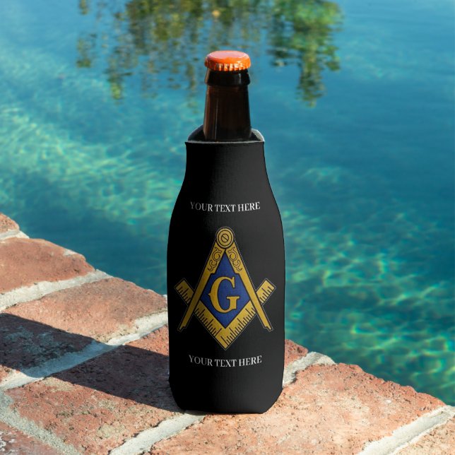 Freemason Square and Compass Masonic Masonry Bottle Cooler (In Situ Pool)