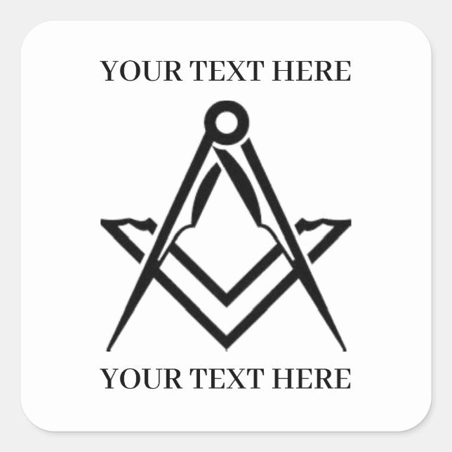 Freemason Square and Compass Masonic Masonry Square Sticker (Front)