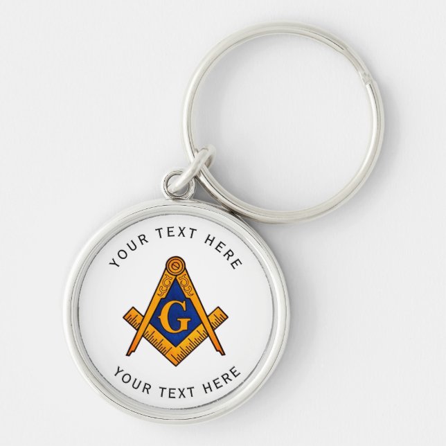 Freemason Square and Compass Masonry Masonic  Keychain (Front)