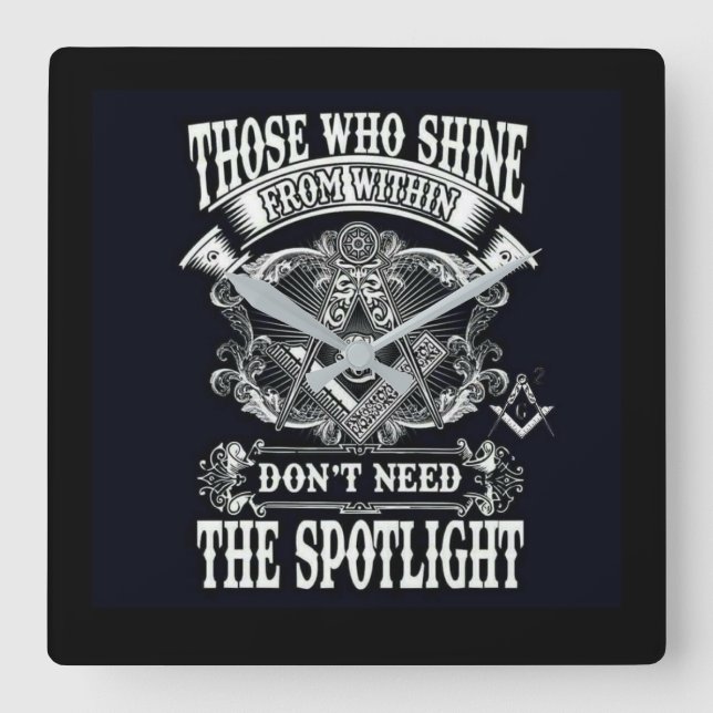 Freemason Square Wall Clock (Front)