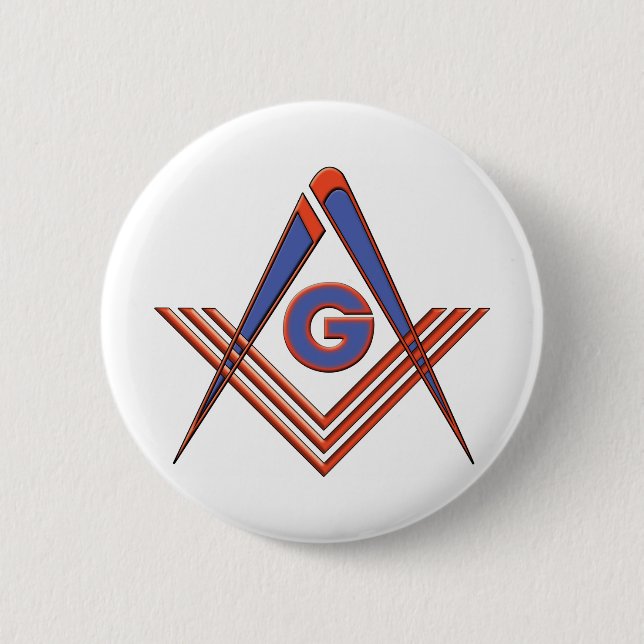 Freemason symbol 2 inch round button (Front)