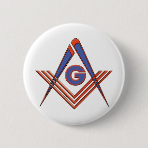 Freemason symbol 2 inch round button