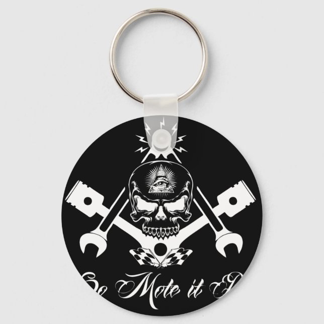 Freemason-Widows-Sons-Masonic-Hotrod-Logo-20160407 Keychain (Front)