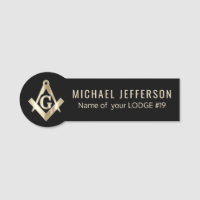 Freemasonary - Black and Gold Name Tag