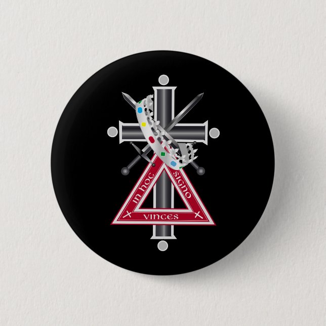 Freemasonic cross 2 inch round button (Front)