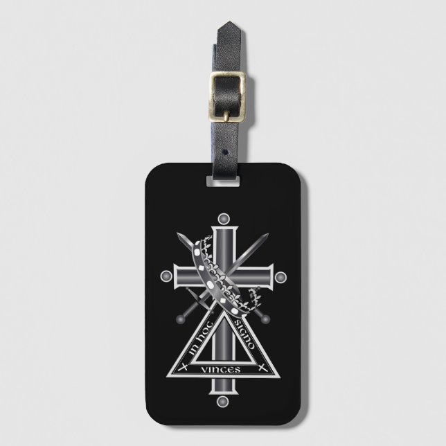 Freemasonic cross luggage tag (Front Vertical)