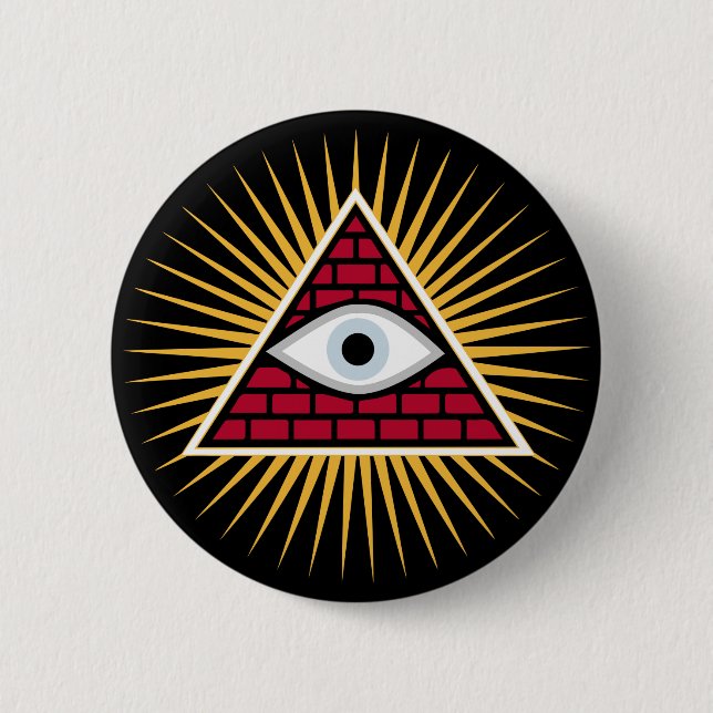 Freemasonic eye 2 inch round button (Front)