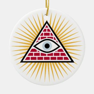 Freemasonic eye ceramic ornament