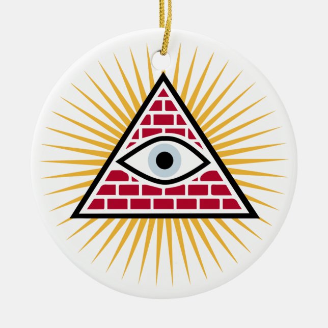 Freemasonic eye ceramic ornament (Front)