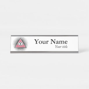 Freemasonic eye desk name plate