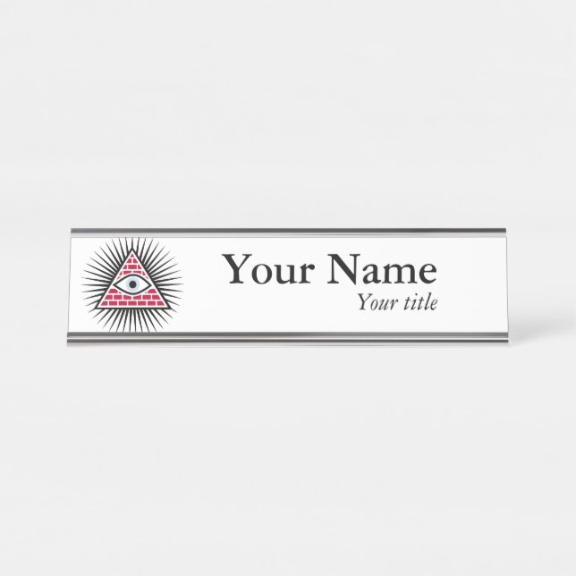 Freemasonic eye desk name plate (Front)