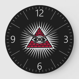 Freemasonic eye large clock