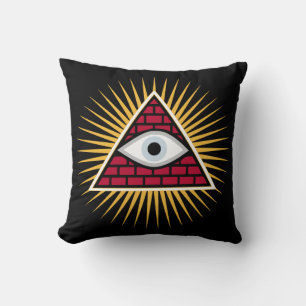 Freemasonic eye throw pillow