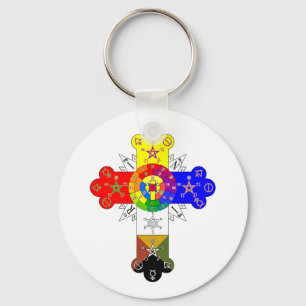 Freemasonic Rosy Cross Keychain
