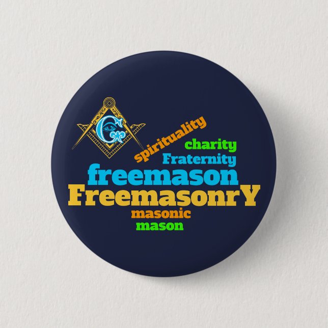 Freemasonry 2 Inch Round Button (Front)
