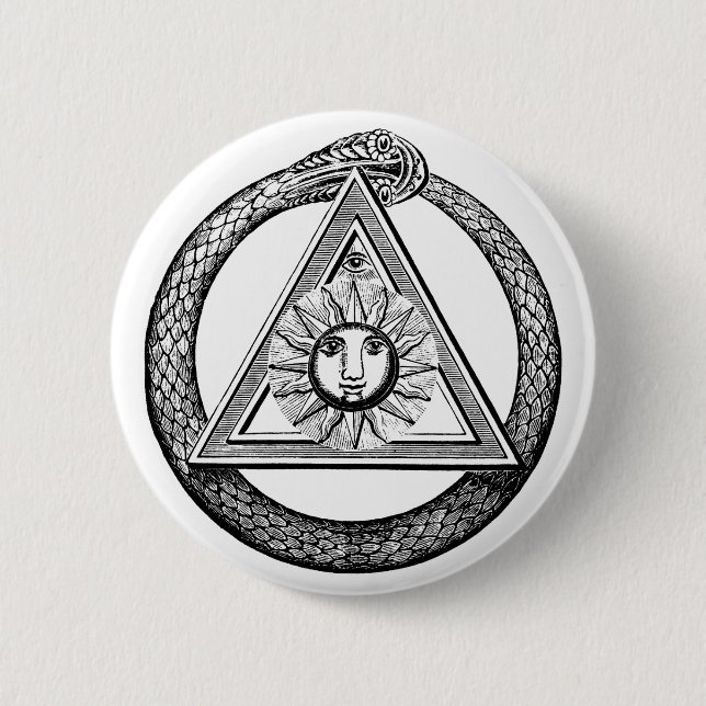 Freemasonry All Seeing Eye Masonic Symbol 2 Inch Round Button (Front)