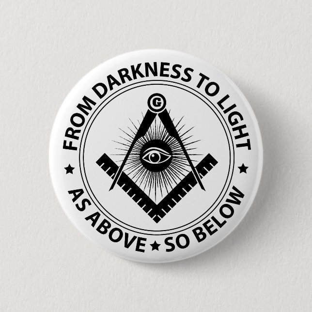 Freemasonry emblem 2 inch round button (Front)