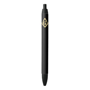 Freemasonry emblem black ink pen