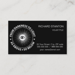 Freemasonry emblem business card