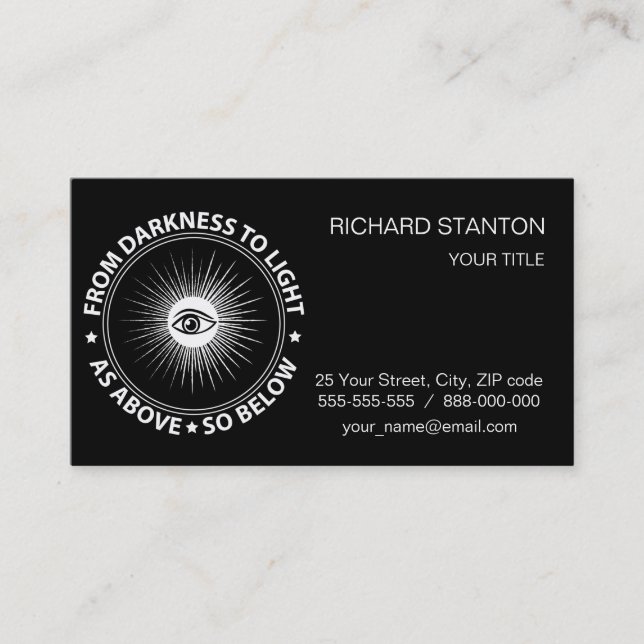 Freemasonry emblem business card (Front)
