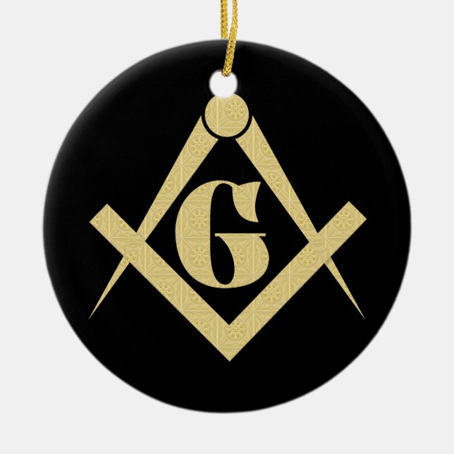 Freemasonry emblem ceramic ornament (Front)