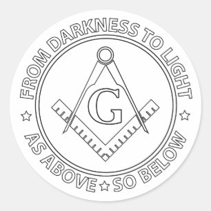 Freemasonry emblem classic round sticker